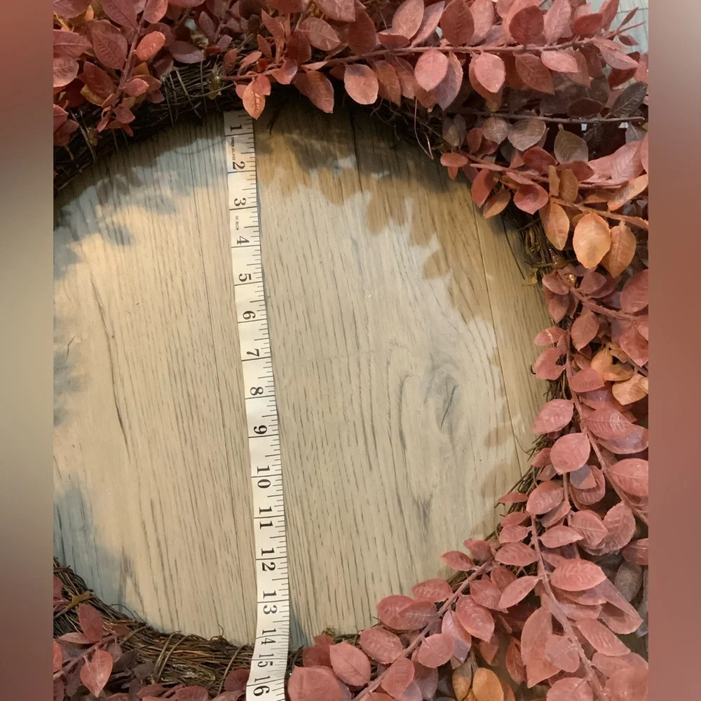 Autumn Leaf Wreath - Brown and Tan and mauve 30 in